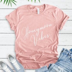 HONEYMOON VIBES BRIDAL BRIDE WEDDING FIANCE SHIRT